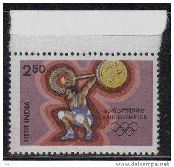 India MNH 1984, 2.50 Weightlifting, Olympic Games, Sport - Ungebraucht