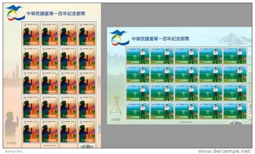 Taiwan 2011 Centennial Boy Scout Of China Stamps Sheets Scouting Wheelchair Taipei 101 Camp Mount Forest - Ongebruikt