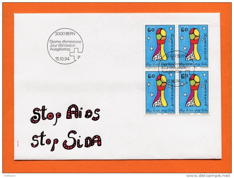 Suisse, Switzerland, Schweiz, FDC, 1994, Stop Aids, - FDC