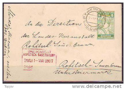 BOSNIA & HERZEGOVINA - BOSNA - K.u.K. BOSANSKA  DUBICA  - POST CARD  8 H - 1917 - Bosnia And Herzegovina