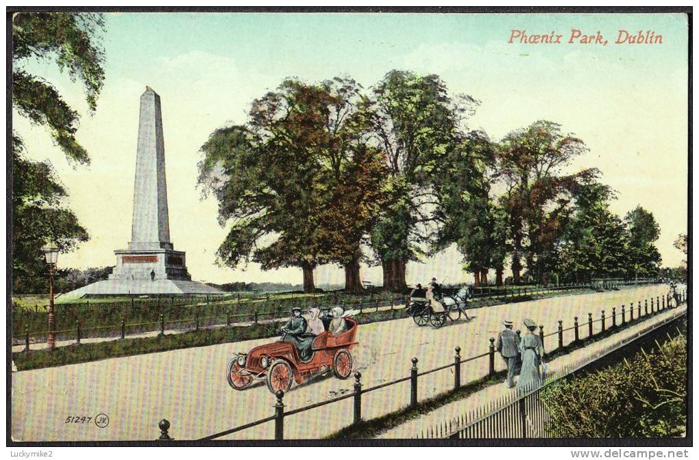 "Phoenix Park, Dublin",   C1912.       (car, Horse &amp; Trap)             Du-06 - Dublin