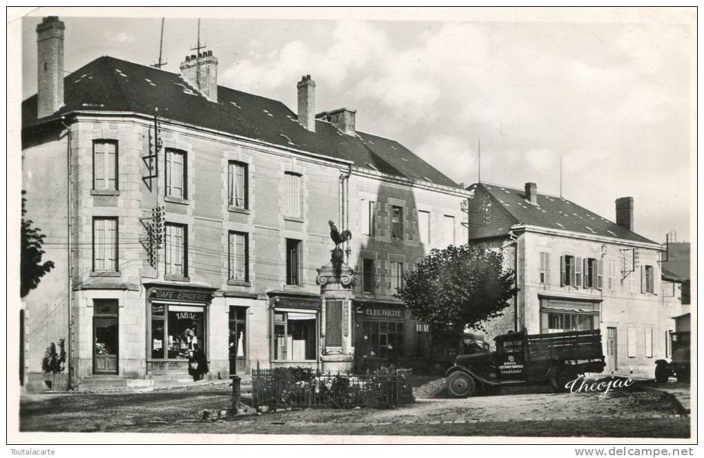 CPSM 87 LA JONCHERE PLACE DE L EGLISE 1953 Plan Rare - Autres & Non Classés