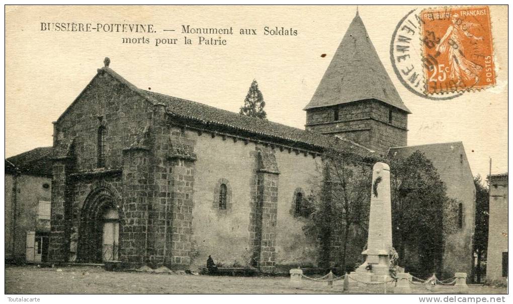 CPA 87 BUSSIERE POITEVINE MONUMENT AUX SOLDATS  MORTS POUR LA PATRIE 1929 - Bussiere Poitevine