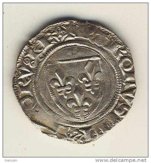 BLANC GUENAR  -  CHARLES  VI  -  Atelier De TOURNAI ( Point 16°)  -  27 Mm.  -  2,9 Gr. - 1380-1422 Karl VI. Der Vielgeliebte