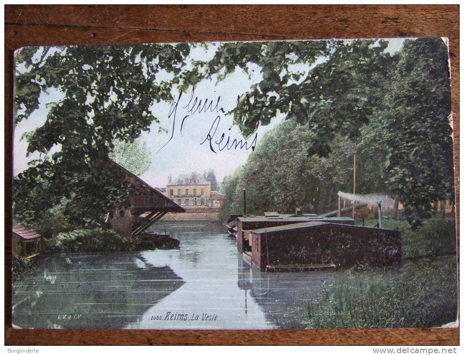 REIMS / LA VESLE  (LE LAVOIR) / BELLE CARTE COLORISEE (BELLE PRISE DE VUE)/ 1907 / AQUA PHOTO L.V &CIE - Reims