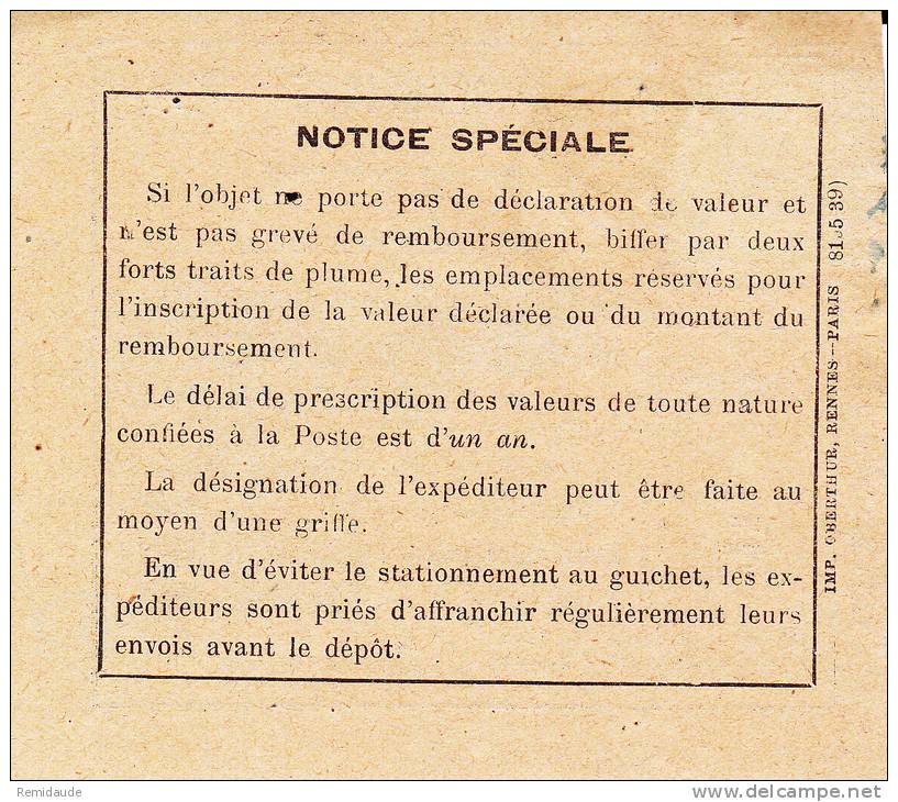 1941 - COUPON De RECEPISSE De LETTRE RECOMMANDEE De ZIGUINCHOR (SENEGAL) - Storia Postale