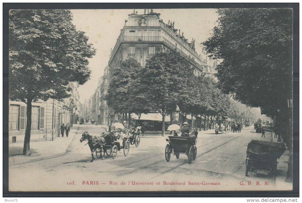 75 - PARIS 7 - Rue De L'Université Et Boulevard Saint-Germain - GBRR 105 - Arrondissement: 07