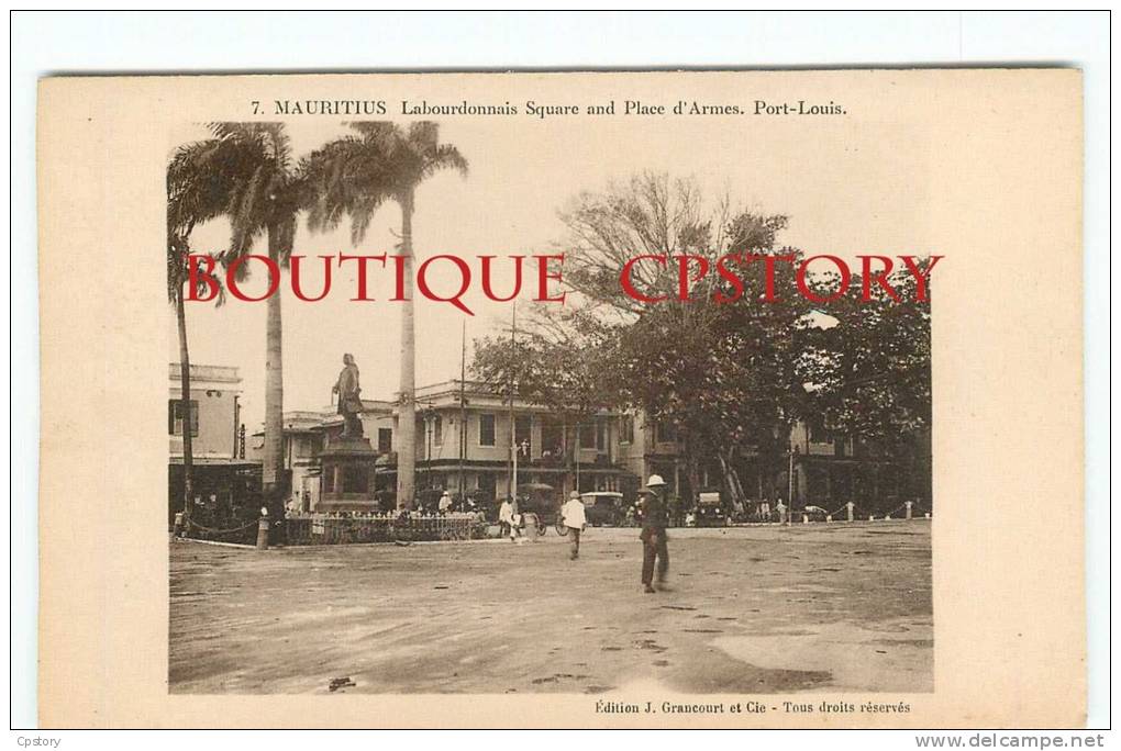 MAURITIUS - PORT LOUIS  Labourdonnais Square Et Place D'Armes - N° 7 < J. Grancourt Editeur Ile Maurice - Mauricio