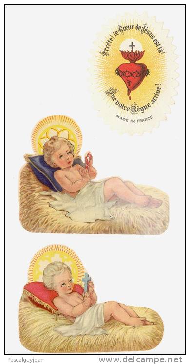 2 DECOUPIS ANCIENS PETIT JESUS + IMAGE DECOUPEE - Kerstmotief