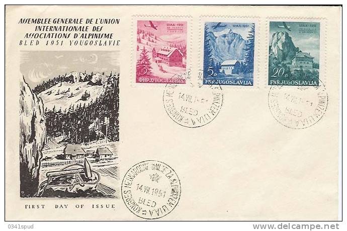 1951  Yugoslavie  FDC  Alpinisme Alpinismo Mountain Climbing - Escalada