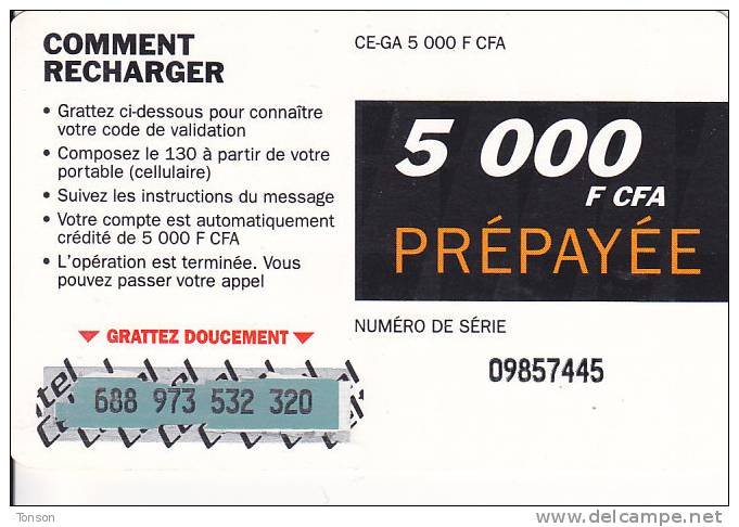 Gabon, Celtel, 5 000F CFA, Boy, 2 Scans. - Gabon