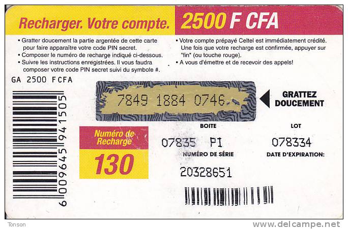 Gabon, Celtel, 2 500 F CFA, 3 Boys. - Gabun