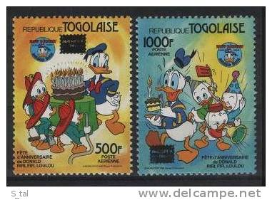 TOGO  Disney Set 2 Stamps+2 S/Sheets Overpr.  MNH - Disney