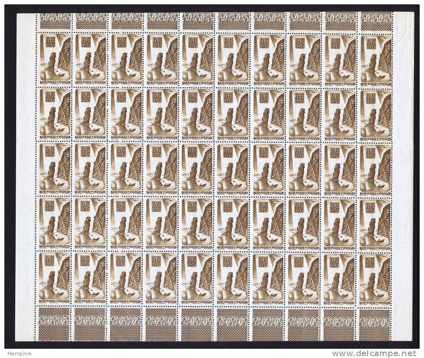 1947  Feuille Complète De 50 Ex  10 C. Roc De Langlade  Yv 325  ** - Unused Stamps