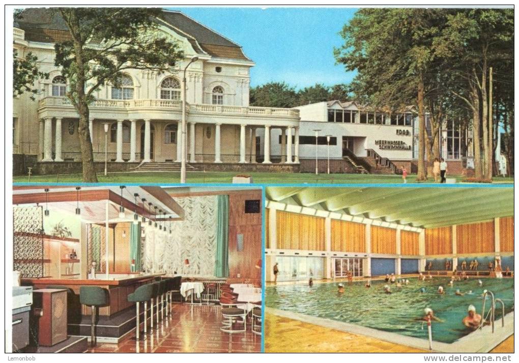 Germany, Ostseebad Kuhlungsborn, Meerwasserschwimmhalle Des FDGB, 1970s Used Postcard [10148] - Kuehlungsborn