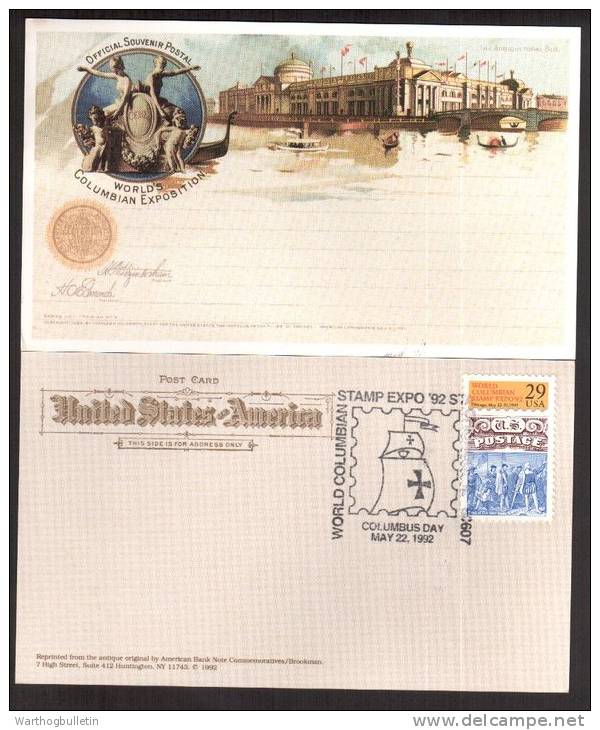 1992 REPRINT World´s Columbian Exposition postcards