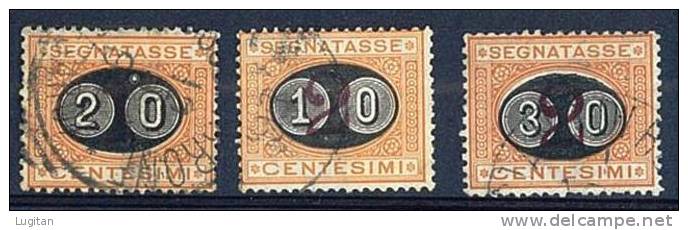 FILATELIA - SEGNATASSE ANNO 1890 -1891 - SERIE USATA N° 17/19 - Taxe