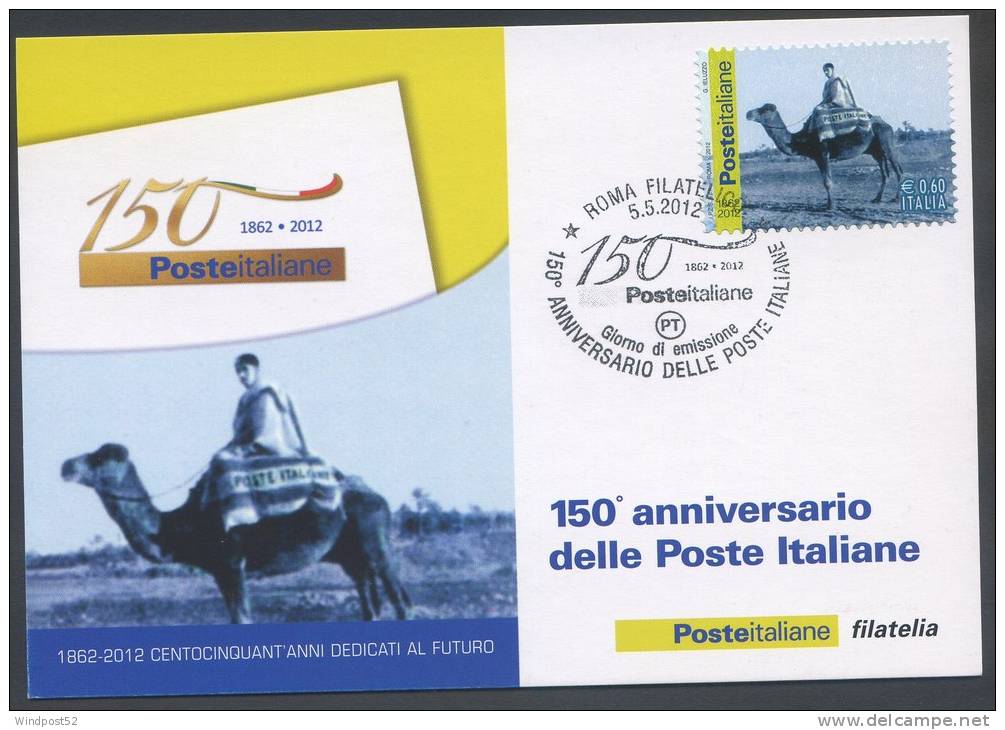 ITALIA - FDC CARTOLINA MAXIMUM CARD 2012 - ANNIVERSARIO POSTE ITALIANE - LIBIA ANNI VENTI - 311 - Maximumkaarten