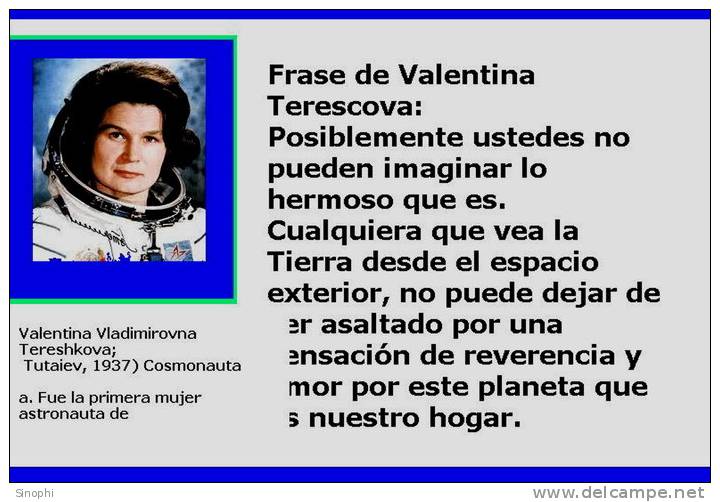 SA22- 070   @   The First Woman In Space Valentina Tereshkova,  Soviet Cosmonaut, Postal Stationery - Famous Ladies