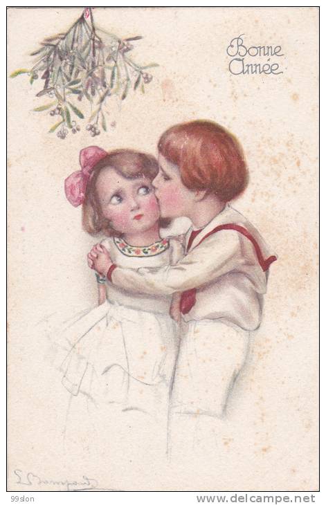 Illustrateur Italien BOMPARD - Le Baiser - Bompard, S.