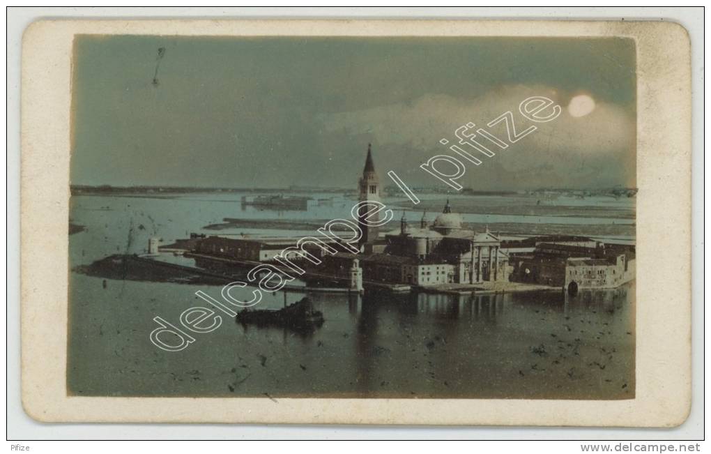 CDV Circa 1870.  Vue De Venise Colorisée. Venezia. Peu Courant. - Anciennes (Av. 1900)
