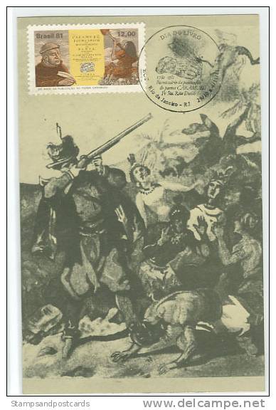 BRESIL Brasil Histoire Fusil De CHASSE Musket Carte Maximum  MUSKET Brazil History Gun HUNTING Maxicard - Maximum Cards