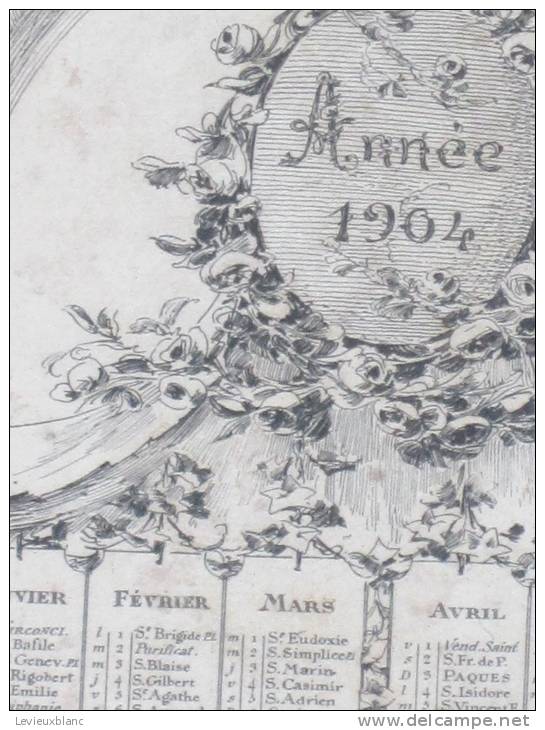 Grand Calendrier ( 45 X 61,5 Cm)/ Gravure Artistique/A. BUVELOT/ Paris/STERN Graveur/1904   CAL56 - Groot Formaat: 1901-20
