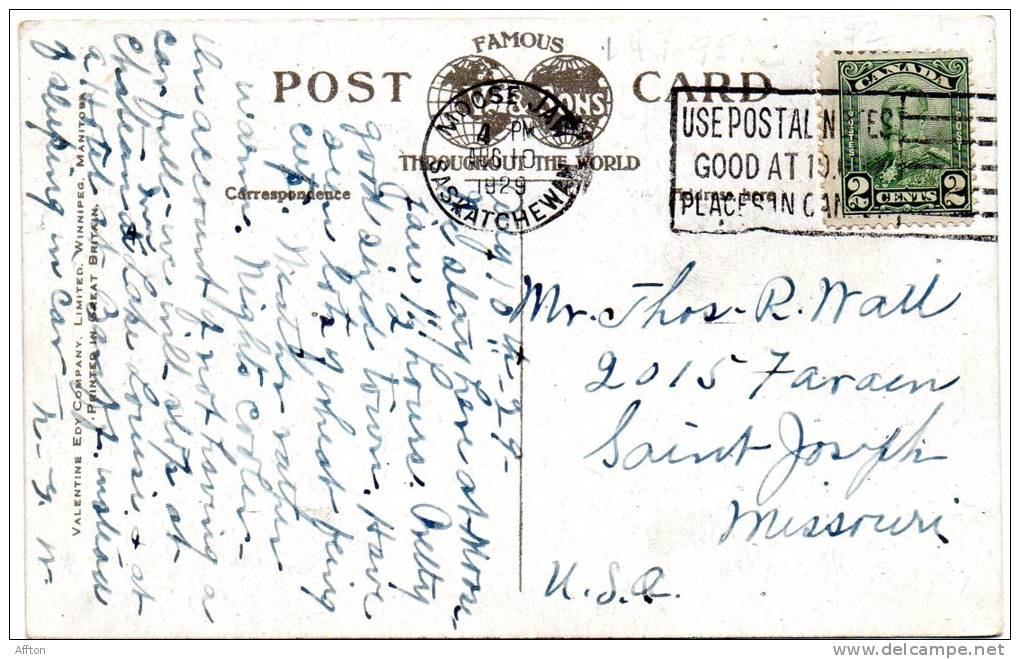 Moose Jaw Sask CPR Station Old Postcard - Autres & Non Classés