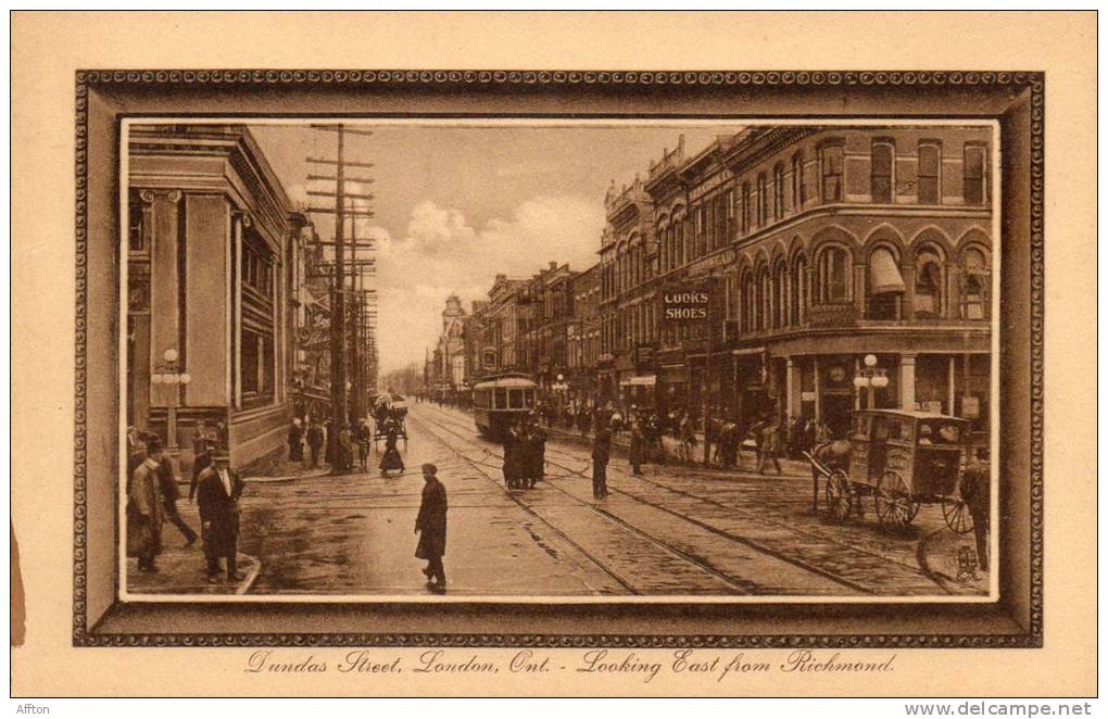 London Ont Dundas Street Tram 1910 - London