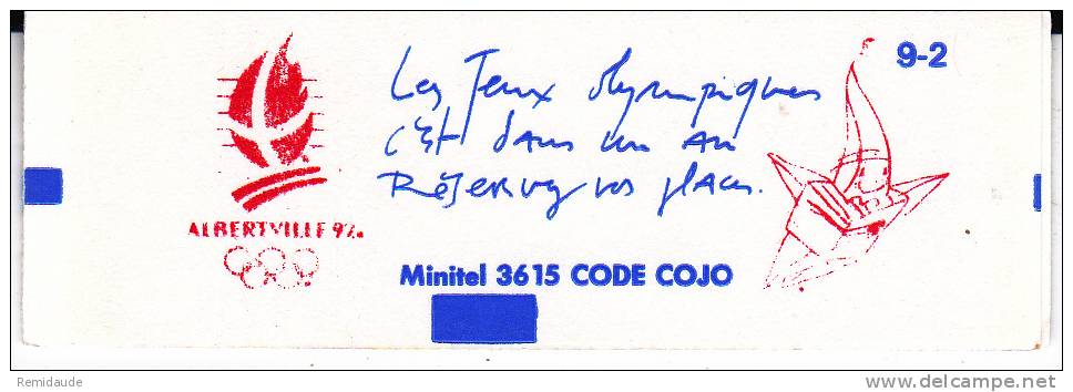 BRIAT - 1990 - CARNET YVERT N° 2614-C10  - CARNET FERME - JEUX OLYMPIQUES ALBERTVILLE - Hiver 1992: Albertville