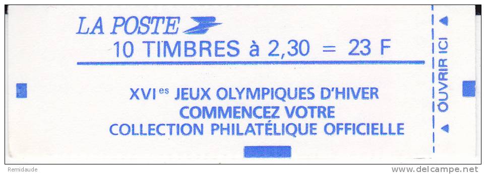 BRIAT - 1990 - CARNET YVERT N° 2614-C10  - CARNET FERME - JEUX OLYMPIQUES ALBERTVILLE - Inverno1992: Albertville