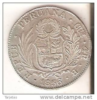 MONEDA DE PLATA DE PERU DE 4 REALES DEL AÑO 1836 LIMA  (COIN) (Reproducción, Pesa 15 Gramos) - Pérou