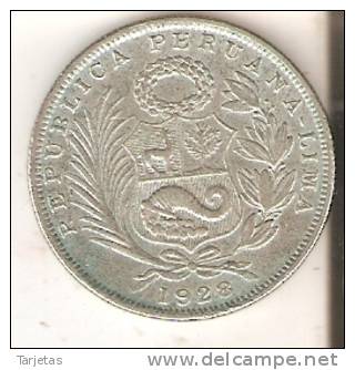 MONEDA DE PLATA DE PERU DE 1/2 SOL DEL AÑO 1928 LIMA  (COIN) SILVER,ARGENT. - Perú