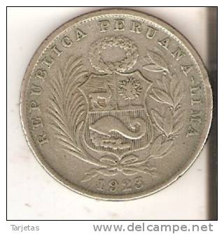 MONEDA DE PLATA DE PERU DE 1/2 SOL DEL AÑO 1923 LIMA  (COIN) SILVER,ARGENT. - Peru