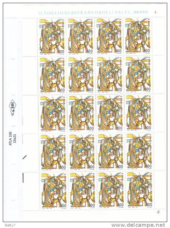 VATICANO  3 MINIFOGLI 1990 450° MORTE SANT´ANGELA MERICI - INTEGRI - Blocs & Feuillets