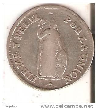MONEDA DE PLATA DE PERU DE 2 REALES DEL AÑO 1828   (COIN) SILVER,ARGENT. - Perú