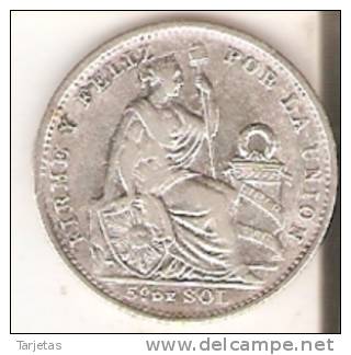 MONEDA DE PLATA DE PERU DE 1/5 DE SOL DEL AÑO 1906   (COIN) SILVER,ARGENT. - Pérou