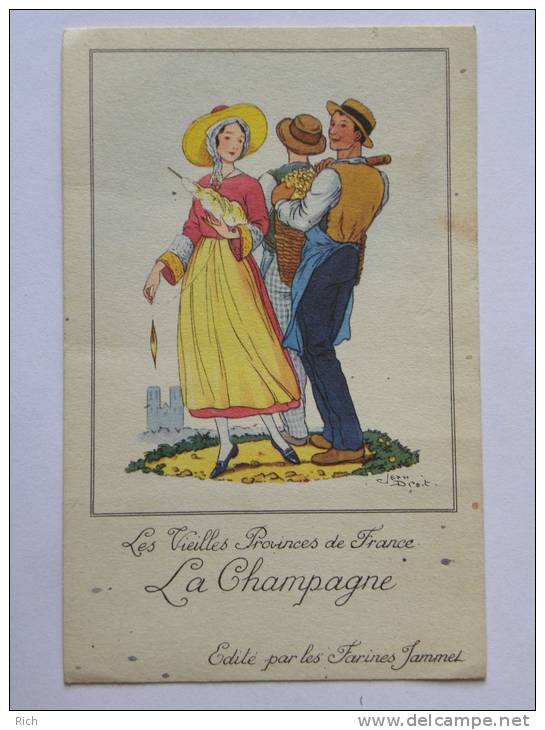 Chromo Image - FARINES JAMMET - Illustrateur Jean Droit - Les Vieilles Provinces De FRANCE "LA CHAMPAGNE" - Droit