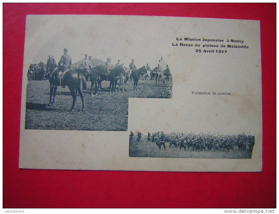 CPA  LA MISSION JAPONAISE A NANCY  LA REVUE DU PLATEAU DE MALZEVILLE 25 AVRIL 1911  FORMATION DE COMBAT - Autres & Non Classés