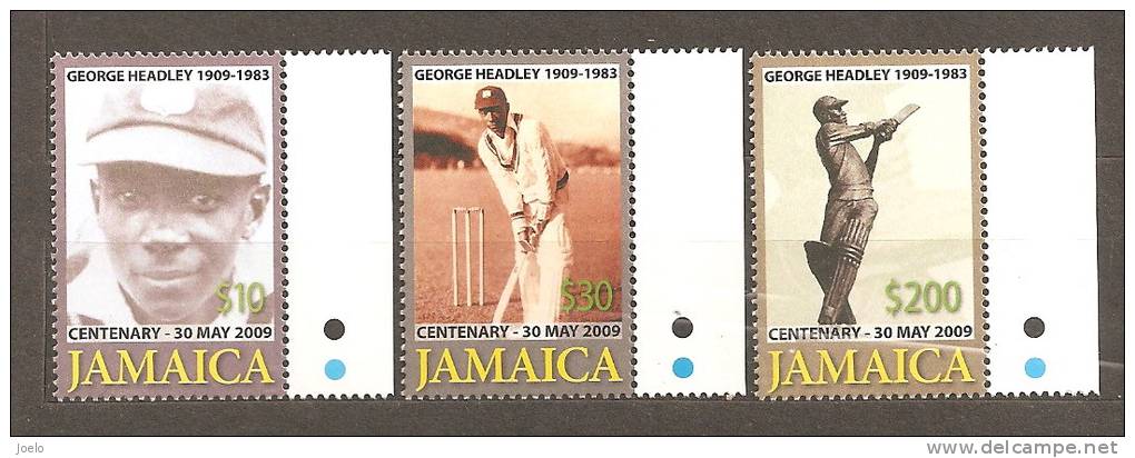 JAMAICA 2009 CRICKETER GEORGE HEADLEY CENTENARY SET MNH - Jamaica (1962-...)