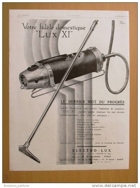 Pub Papier 1928 Electromenager Aspirateur ELECTRO LUX électrolux Dessin Théo Roger - Publicités