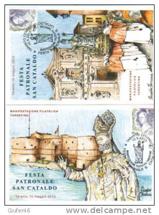 San Cataldo - Festa Patronale Taranto - Due Cartoline Annullo Maximum Del 10.05.2010 - Maximumkaarten