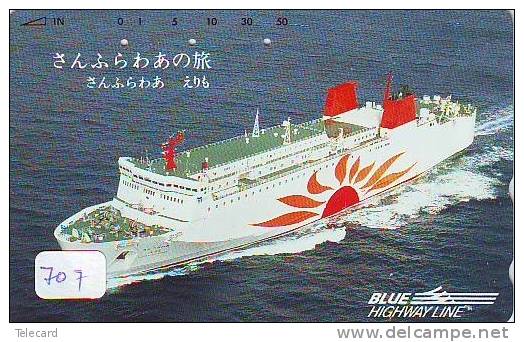 Télécarte JAPON * BATEAU * PHONECARD JAPAN * SHIP (707) TELEFONKARTE SCHIFF * Schip - Boot - Barco - - Barche