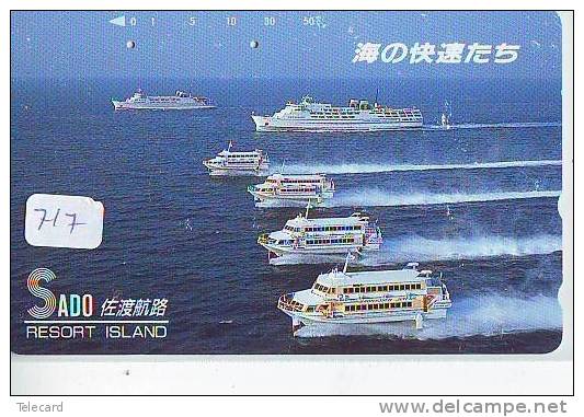 Télécarte JAPON * BATEAU * PHONECARD JAPAN * SHIP (717) TELEFONKARTE SCHIFF * Schip - Boot - Barco - - Barche