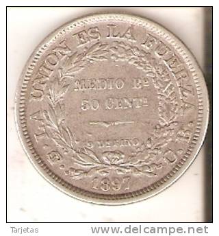 MONEDA DE PLATA DE BOLIVIA DE 50 CENTAVOS DEL AÑO 1897  (COIN) SILVER,ARGENT. - Bolivia