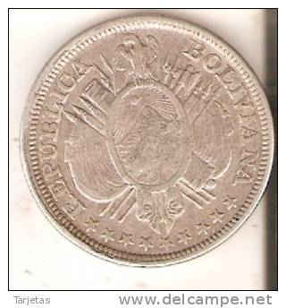 MONEDA DE PLATA DE BOLIVIA DE 50 CENTAVOS DEL AÑO 1897  (COIN) SILVER,ARGENT. - Bolivia