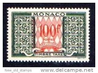 MONACO 1957 DUES 100Fr SC.#J38A MNH CV.$12.00 - Postage Due