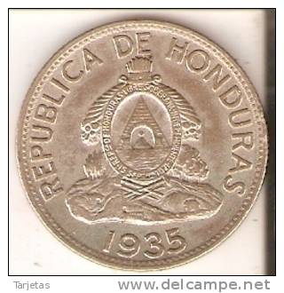 MONEDA DE PLATA DE HONDURAS DE 1 LEMPIRA DEL AÑO 1935 (COIN) SILVER,ARGENT. - Honduras