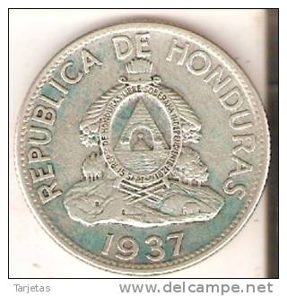 MONEDA DE PLATA DE HONDURAS DE 1 LEMPIRA DEL AÑO 1937 (COIN) SILVER,ARGENT. - Honduras