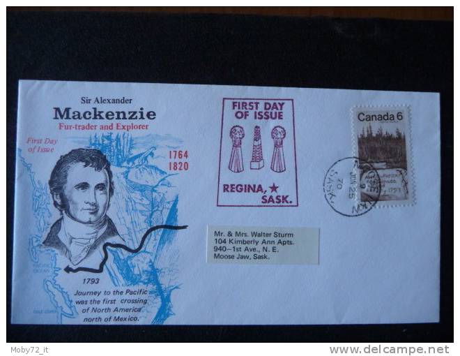 Canada - FDC - Alexander Mackenzie (esploratore) - Mi N. 459 - 1971-1980